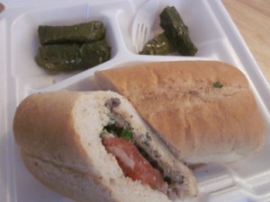 Classic Kafta with Stuffed Grape Leaves