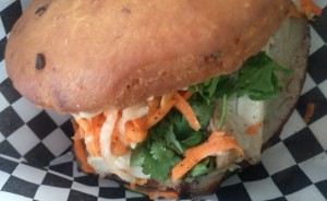 Pork Belly Bánh Mì on an Astro Doughnut