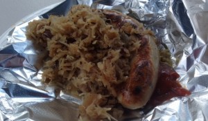 Weisswurst and sauerkraut